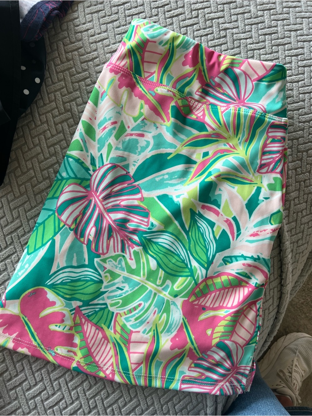 Sigrid Olsen Tropical Leaf golf Skirt in Pink & Teal
